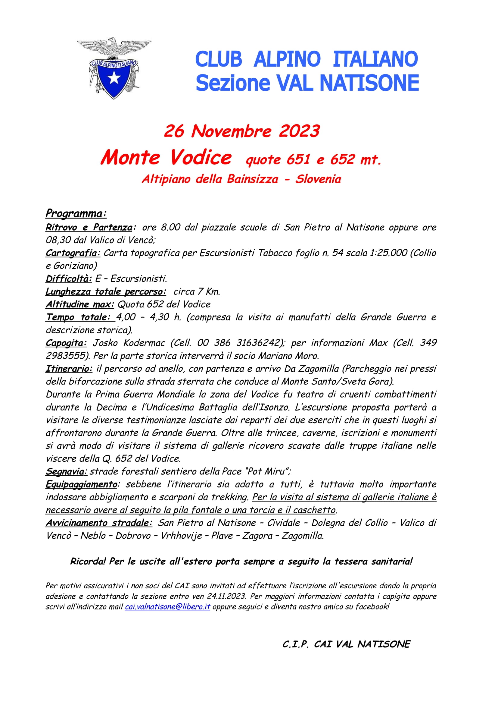 LOCANDINA ESCURSIONE VODICE 1 1