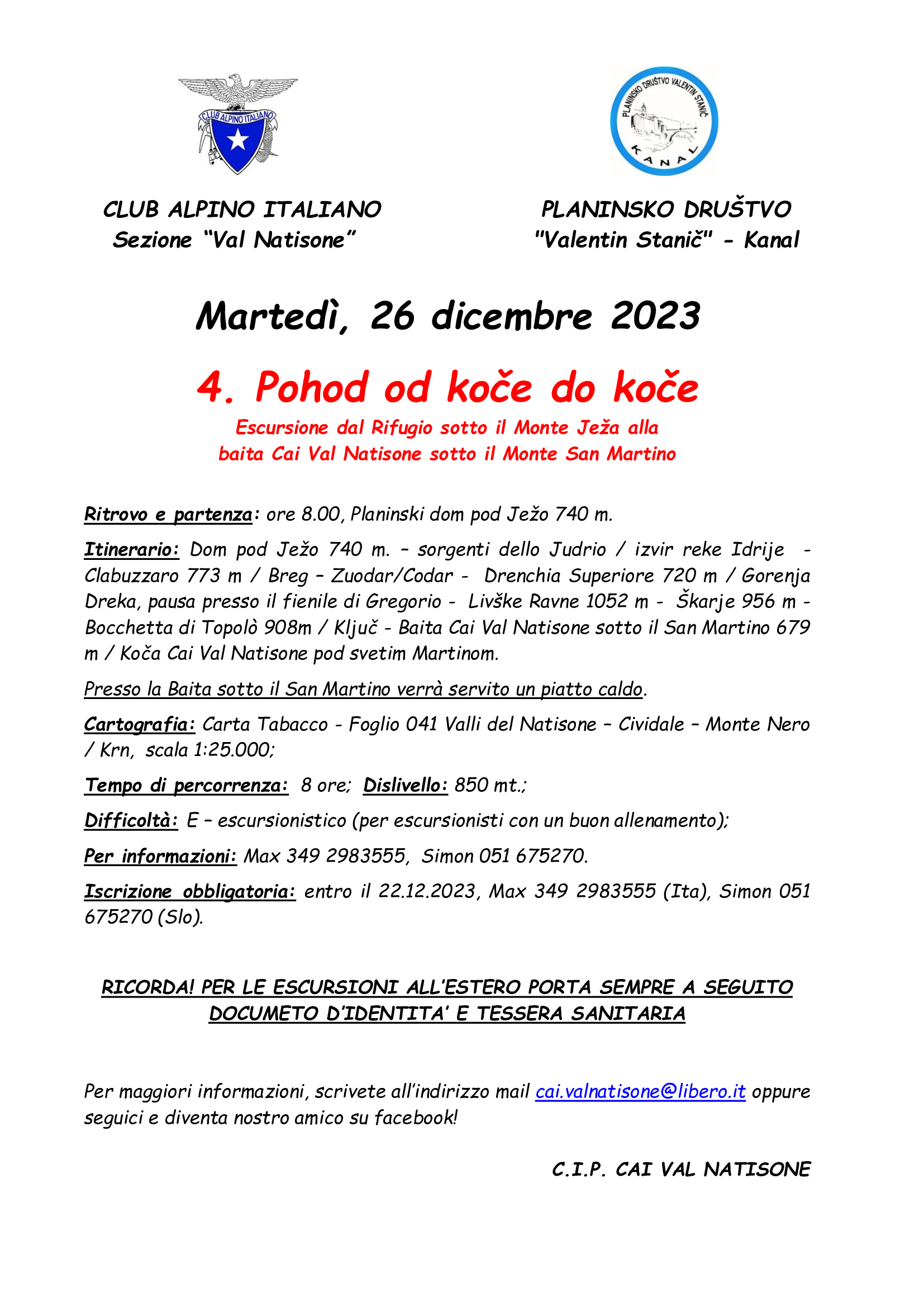 4. pohod od koce do koce 1