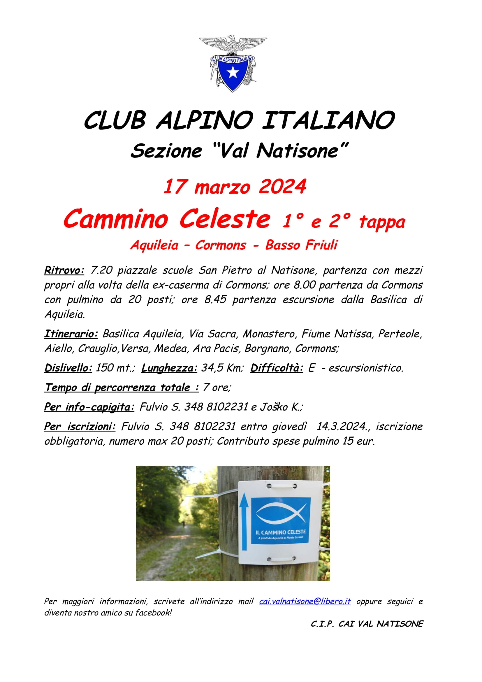 Cammino Celeste 1 e 2 tappa 1