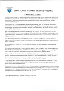 Counicato CDR CAI Toscana