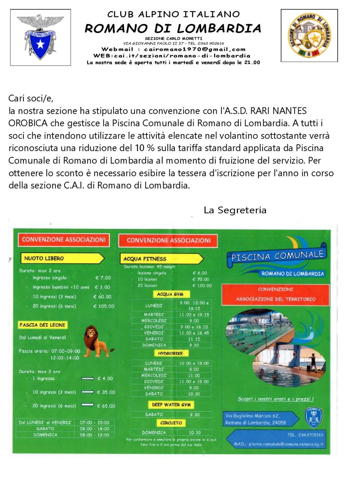 convenzione piscina comunale