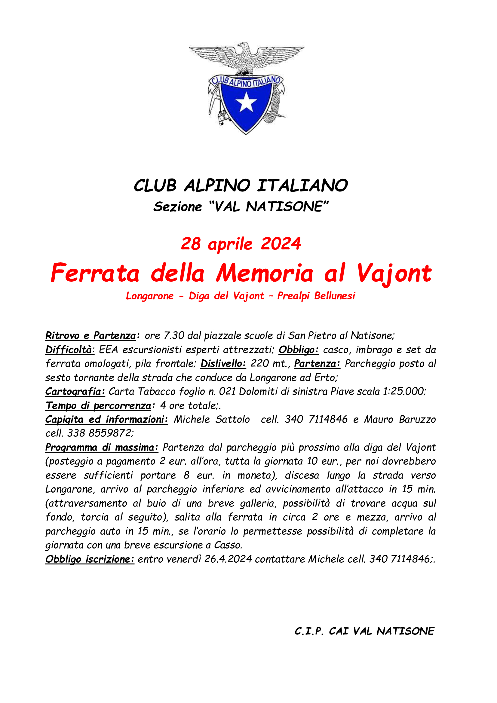 Ferrata della Memoria Vajont 1