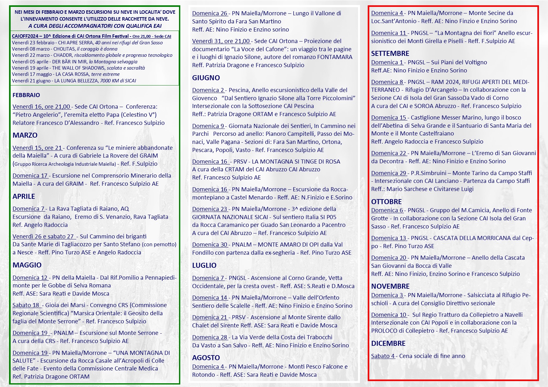 Programma 2024 calednario